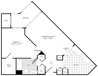 1 bed, 1 bath, 741 sqft, $1,870