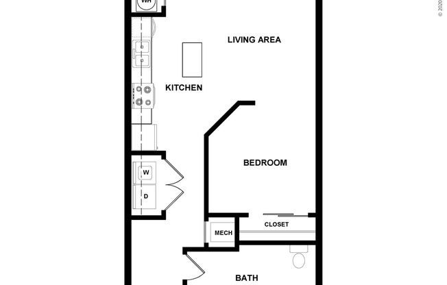 Studio, 1 bath, 615 sqft, $1,325