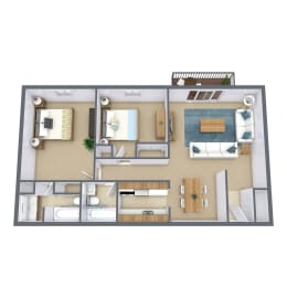 2 beds, 2 baths, 990 sqft, $1,435