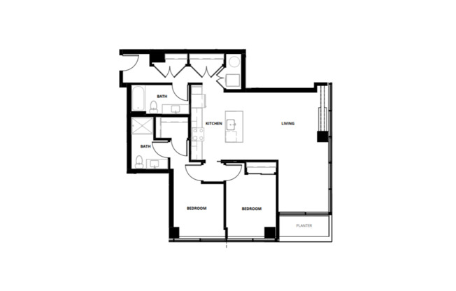 2 beds, 2 baths, 1,125 sqft, $4,095, Unit 110