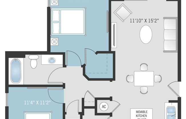 2 beds, 1 bath, 914 sqft, $2,471