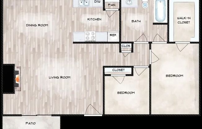 2 beds, 1 bath, 1,065 sqft, $1,715, Unit 12-134