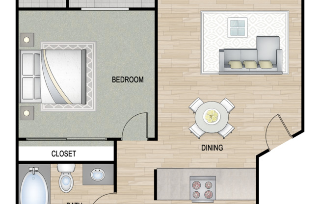 1 bed, 1 bath, 570 sqft, $1,754, Unit H103