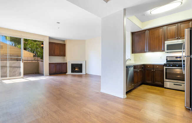 Living Room with Balcony and Fireplace