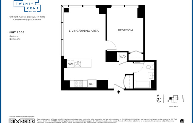 1 bed, 1 bath, $5,700, Unit 2006N