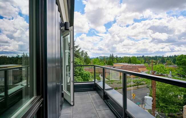 Multnomah Station Apartments top floor apartment balcony