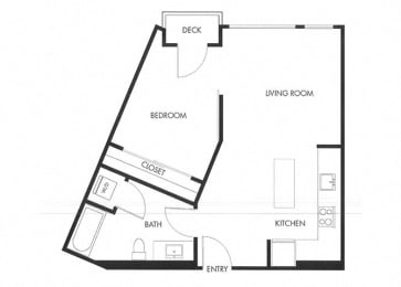 1 bed, 1 bath, 598 sqft, $2,394