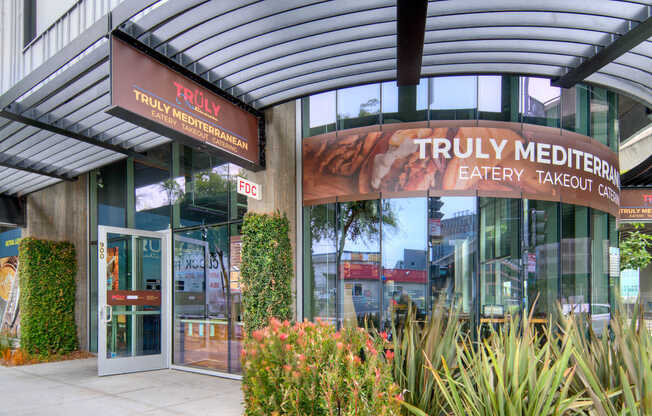 Enjoy delicious street food at Truly Mediterranean Restaurant, located on the ground floor of the south building.