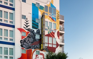 a mural on the side of a building