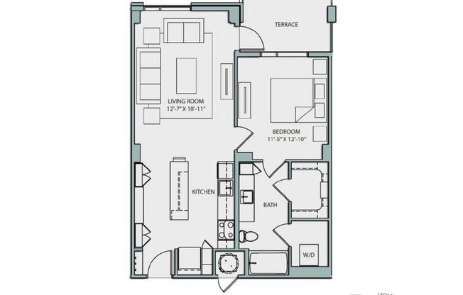 1 bed, 1 bath, 776 sqft, $2,634, Unit 1104