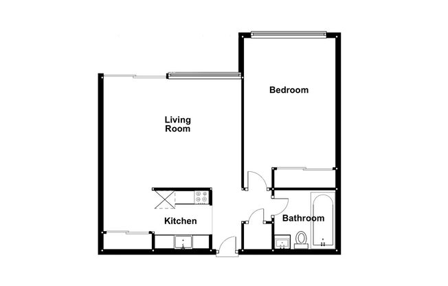 1 bed, 1 bath, 490 sqft, $1,945, Unit 08