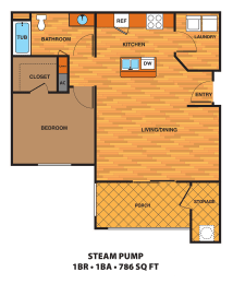 1 bed, 1 bath, 786 sqft, $1,532