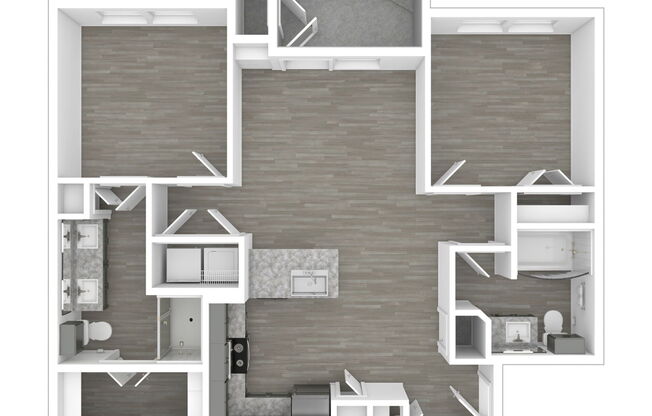 2 beds, 2 baths, 964 sqft, $1,234