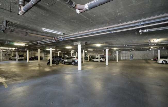 Underground parking garage.