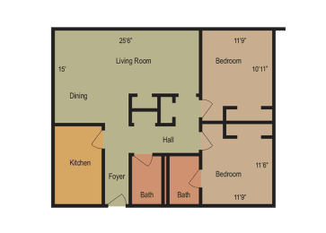 2 beds, 2 baths, 1,080 sqft, $1,685