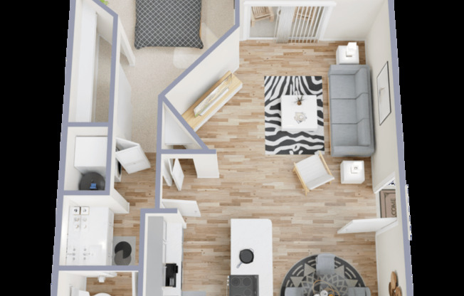 1 bed, 1 bath, 676 sqft, $1,270