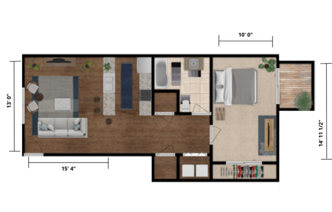 1 bed, 1 bath, 702 sqft, $1,150