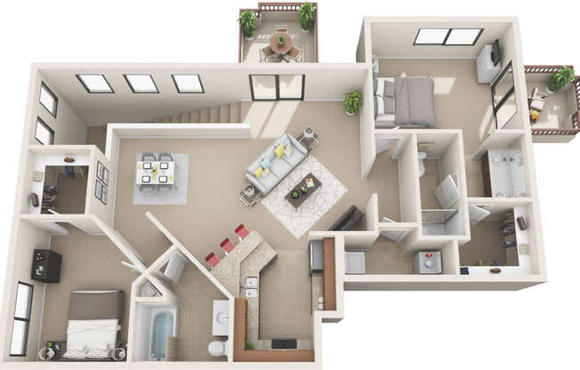 Bedford Floorplan at Sereno Townhomes, Glendale, 85302