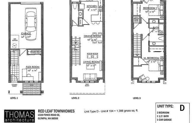 2 beds, 1.5 baths, 1,388 sqft, $2,050, Unit 1340-104