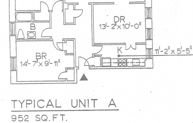 2 beds, 1 bath, 952 sqft, $1,585, Unit A400