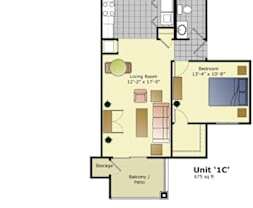 1 bed, 1 bath, 675 sqft, $1,500