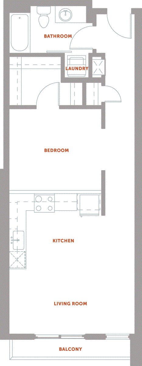 Studio, 1 bath, 657 sqft, $1,635, Unit 345