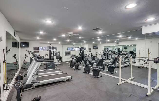 Fitness Center at Whiffle Tree Apartments in Huntington Beach California.