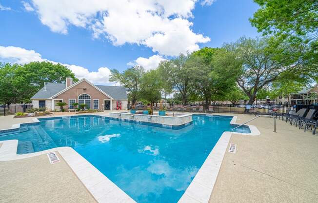 take a dip in the resort style pool at villas at houston levee west apartments