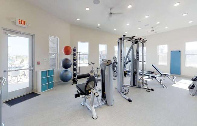 fitness center at Echo Park at Perry Crossing Apartments, Plainfield, Indiana