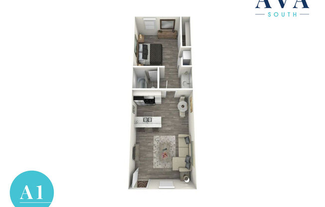 1 bed, 1 bath, 513 sqft, $1,044