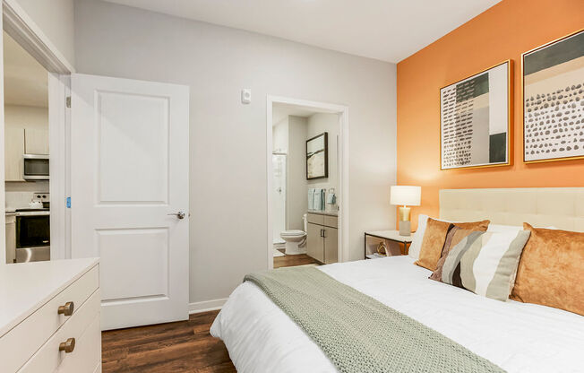 Bedroom with Wood Style Flooring