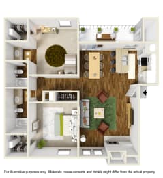 2 beds, 2 baths, 944 sqft, $1,269