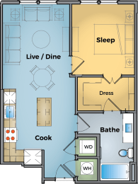 1 bed, 1 bath, 684 sqft, $2,428