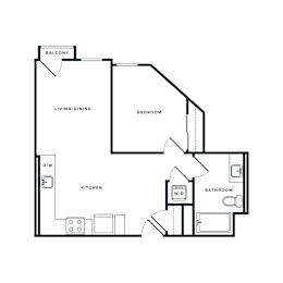 1 bed, 1 bath, 646 sqft, $2,892