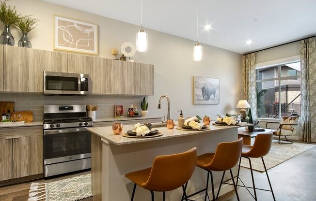 Model kitchen with island
