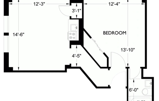 1 bed, 1 bath, 401 sqft, $1,499