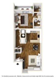 1 bed, 1 bath, 700 sqft, $1,249