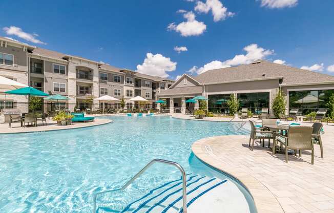 Glimmering Pool at Cue Luxury Apartments, Cypress, TX