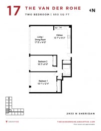 2 beds, 1 bath, $2,695