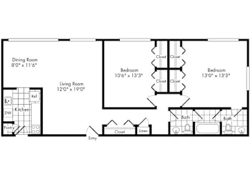 2 beds, 1.5 baths, 1,025 sqft, $2,629