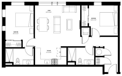 2 beds, 2 baths, 1,013 sqft, $2,795