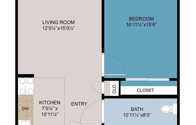 1 bed, 1 bath, 591 sqft, $1,549, Unit 126-106