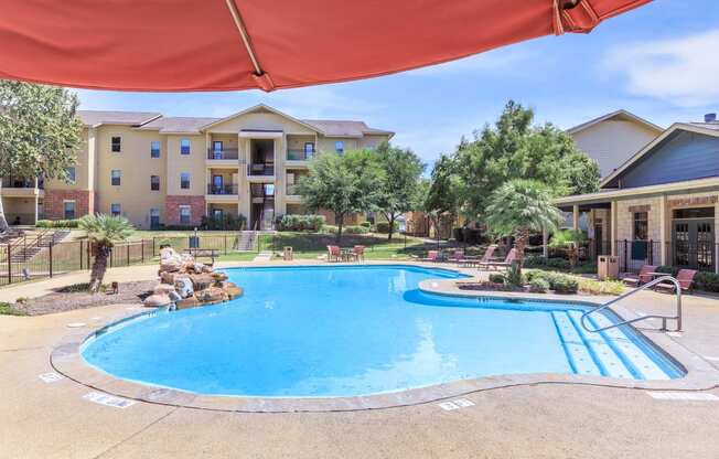 the swimming pool at our apartments