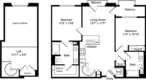 2 beds, 2 baths, 1,144 sqft, $3,923, Unit 1518