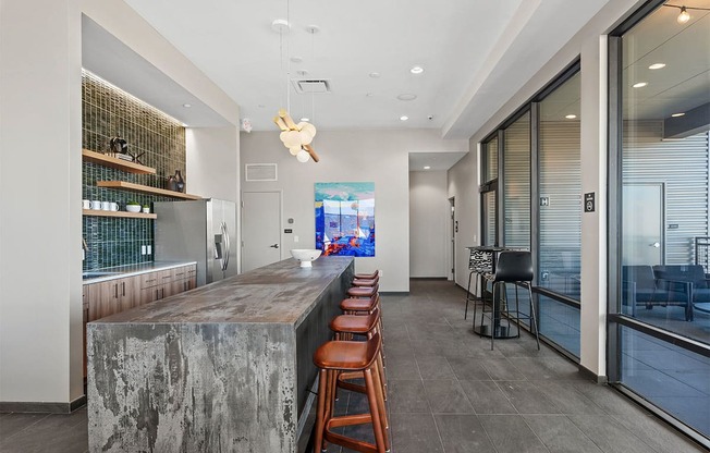 waterford bluffs clubhouse kitchen with bar seats