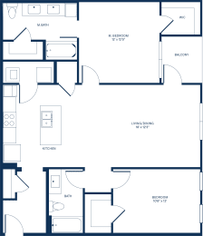 2 beds, 2 baths, 1,199 sqft, $2,200