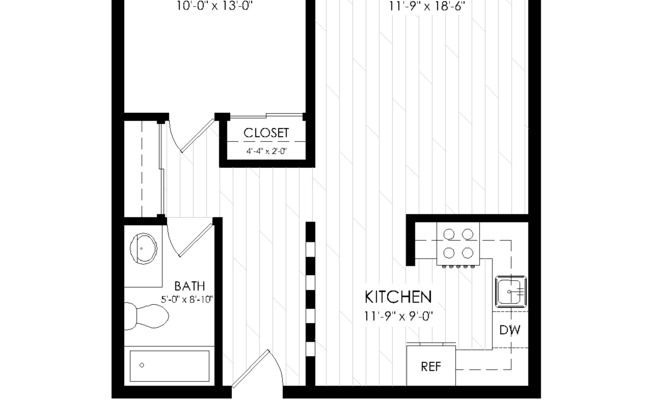 1 bed, 1 bath, 625 sqft, $1,395