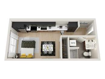 Studio, 1 bath, 420 sqft, $1,475