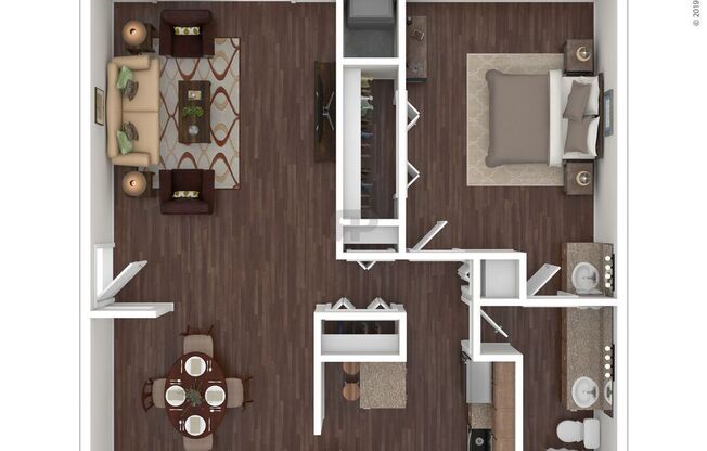 1 bed, 1 bath, 871 sqft, $1,156