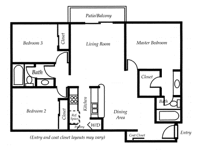 3 beds, 2 baths, 1,260 sqft, $3,621, Unit 273